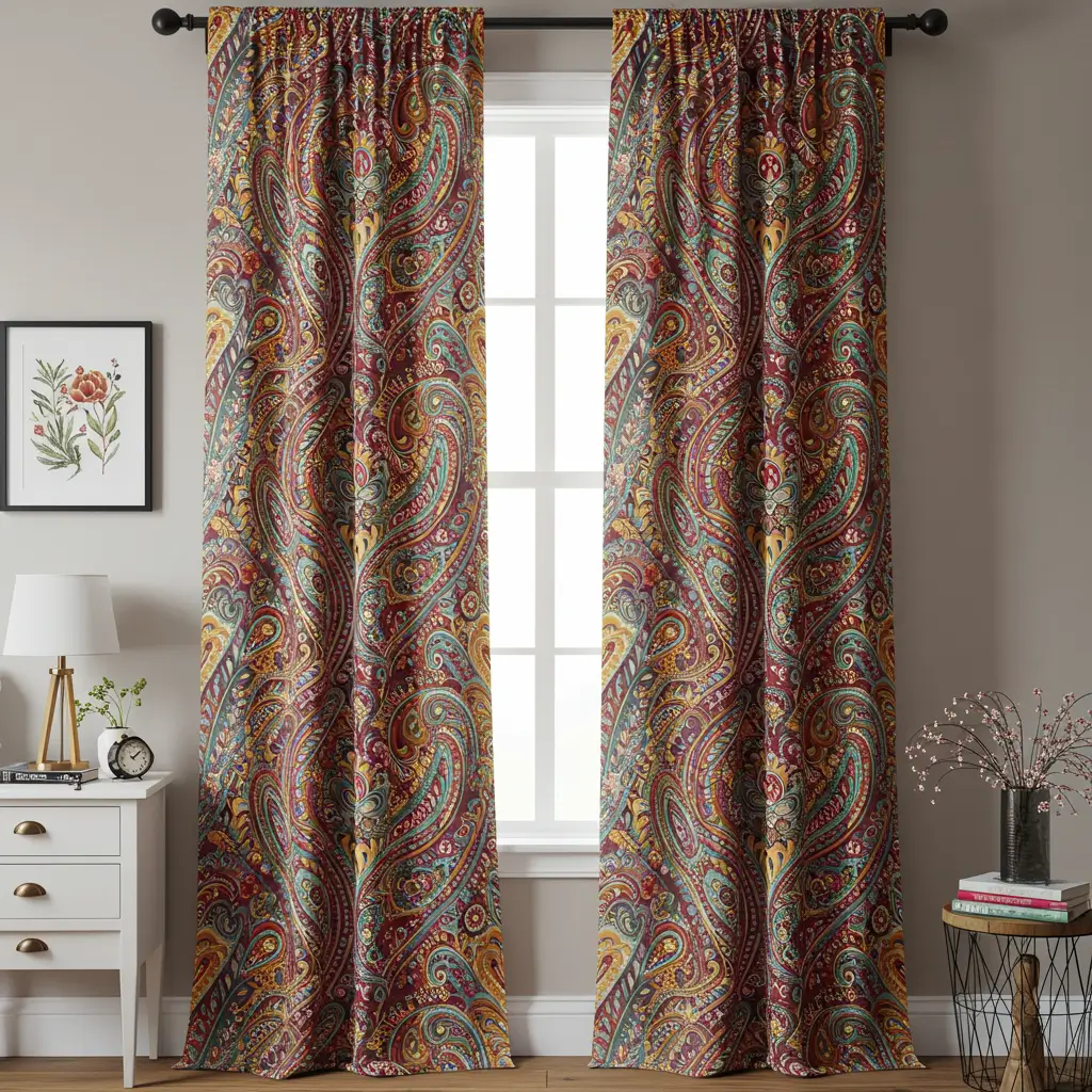 Bold Paisley Print Curtains