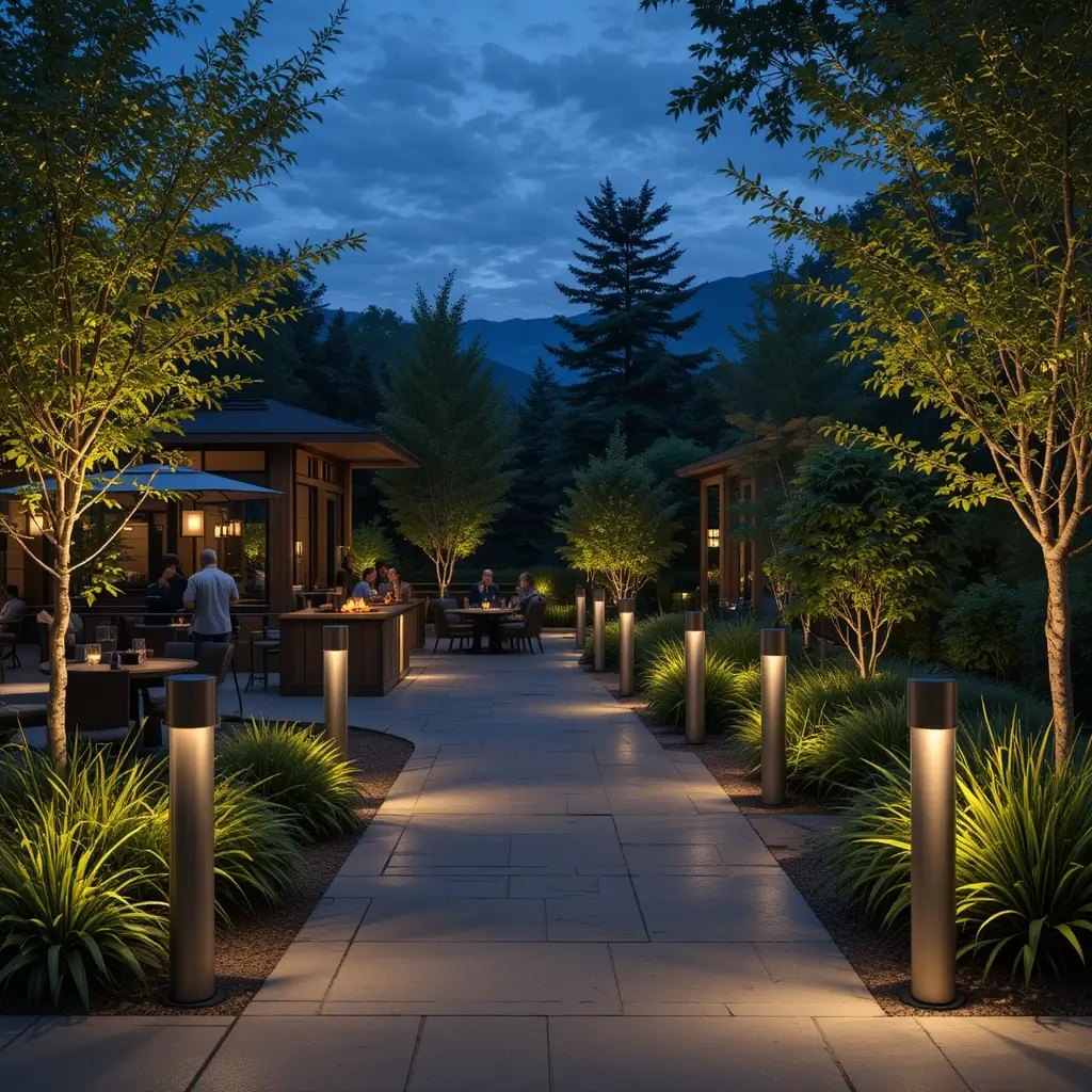 Bollard Lights Along Pathways