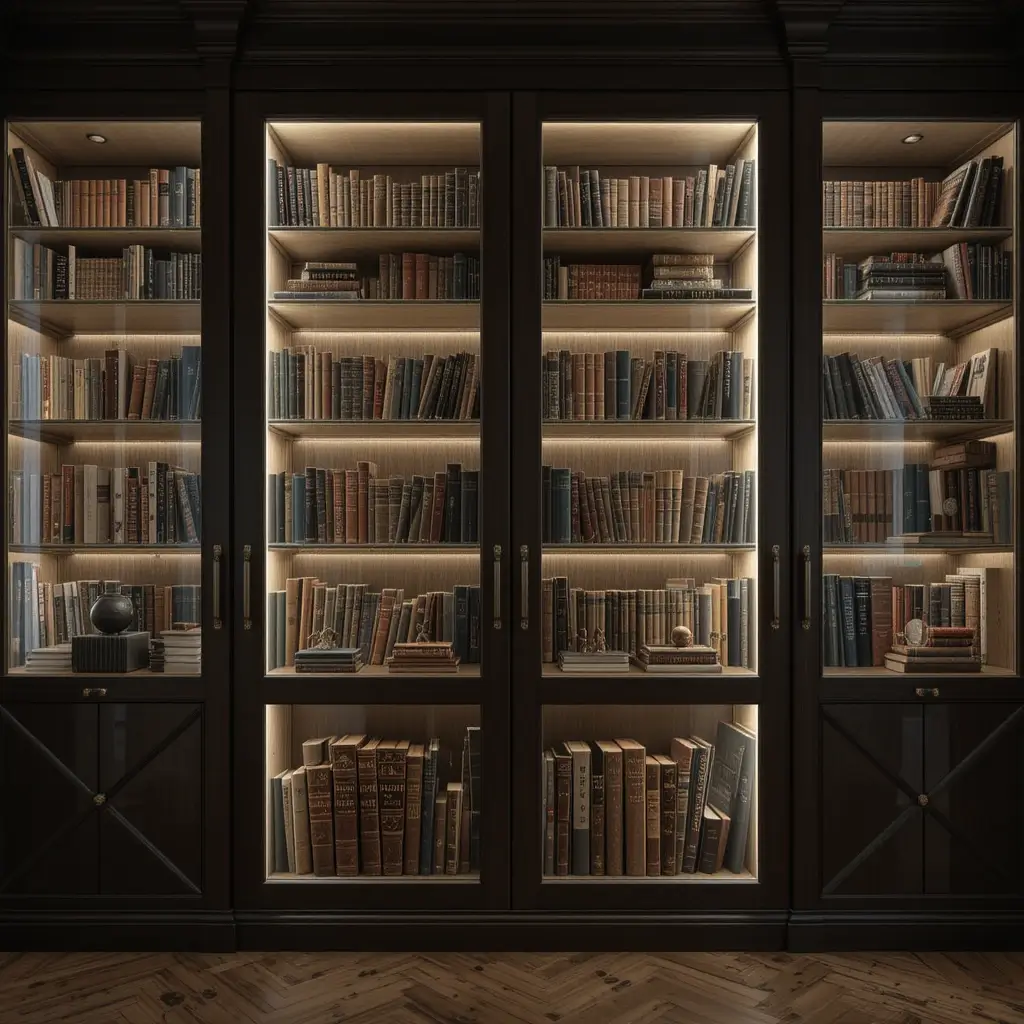 Bookshelf Doors with Integrated Lighting
