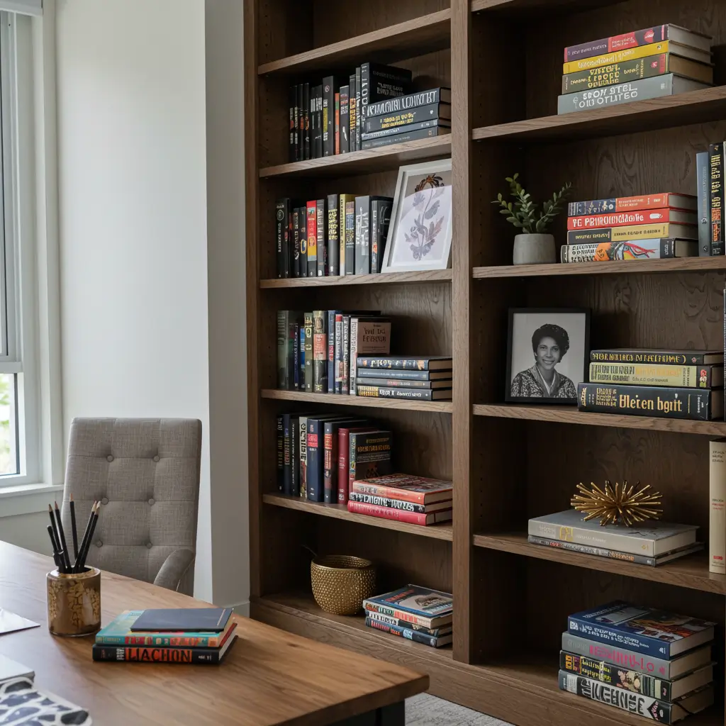 Bookshelf with Black Authors and Leaders