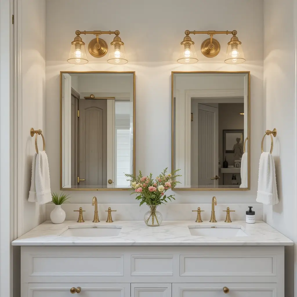 Brass Vanity Bars for Warm Metallic Accents