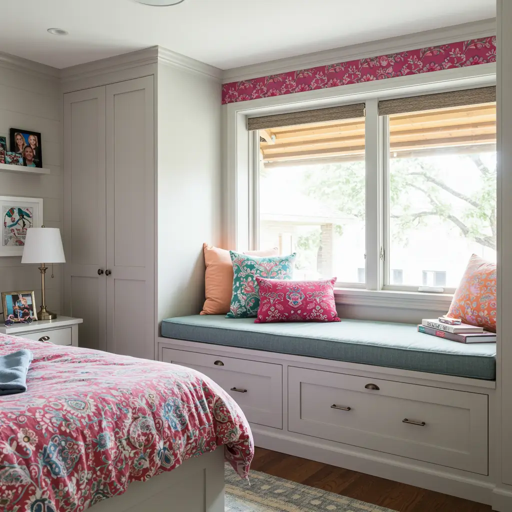 Built-In Cupboards Under Window Seats