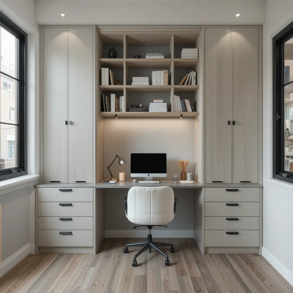 Built In Desk with Hidden Storage