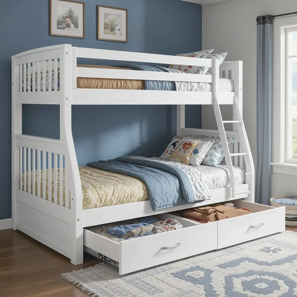 Bunk Bed with Sliding Drawers for Easy Access Storage