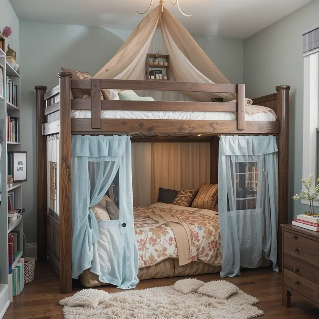Bunk Bed with a Playhouse Design