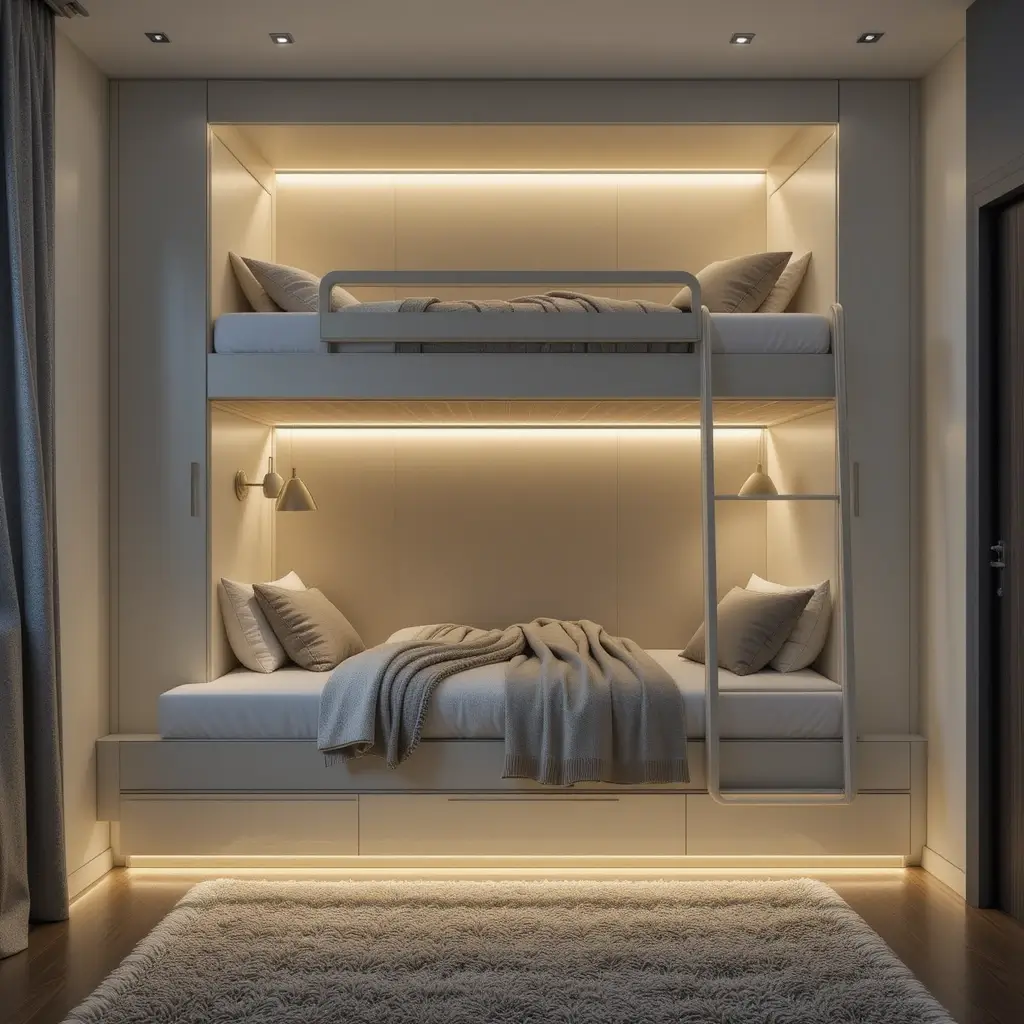 Bunk Beds with Integrated Lighting for Ambiance