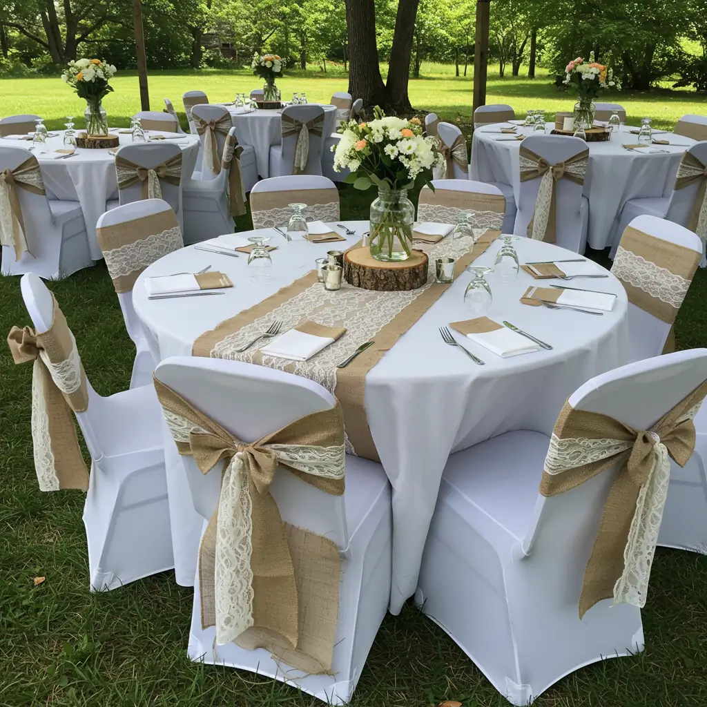 Burlap and Lace Accents