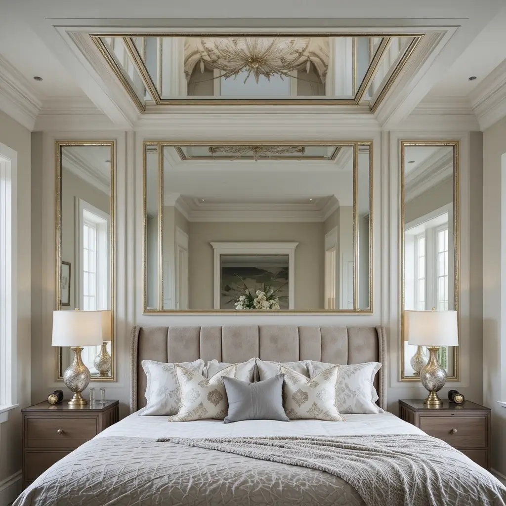 Ceiling Mirror in a Tray Ceiling for Drama