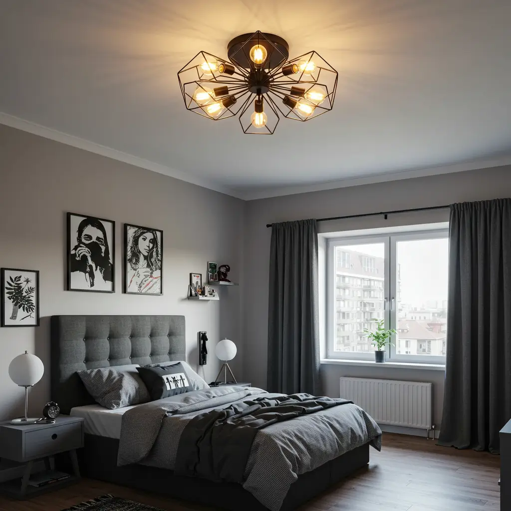 Ceiling-Mounted Light Fixture with Attitude