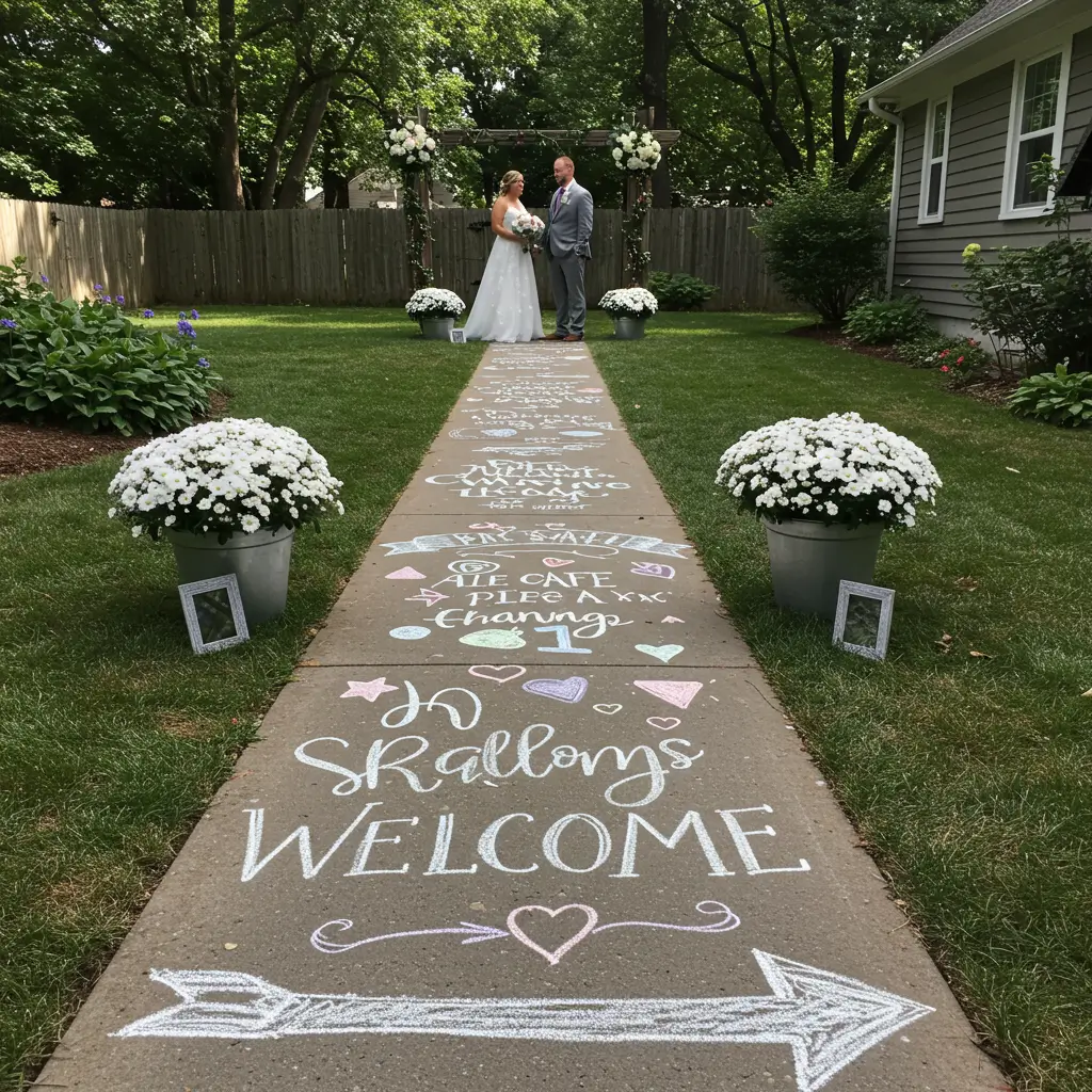 Chalk Art Welcome Path