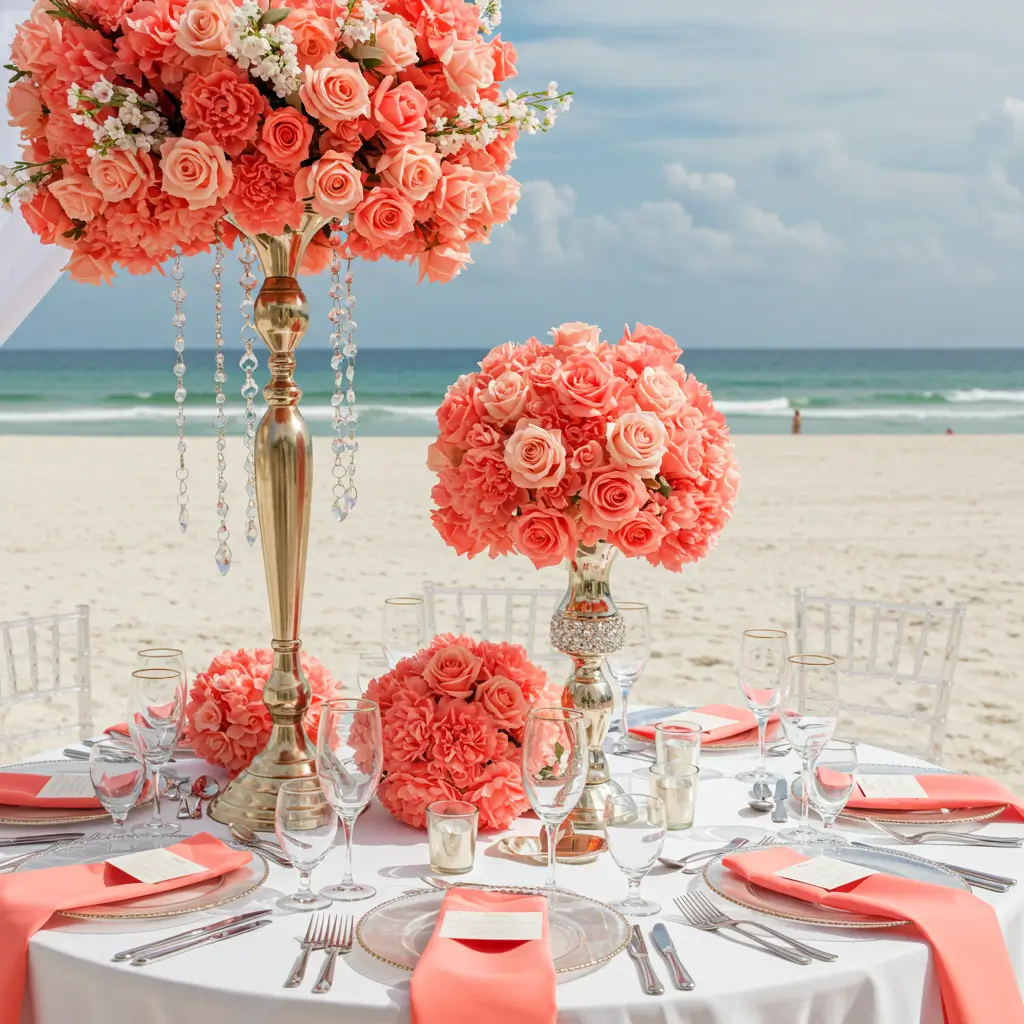 Champagne and Coral Chic