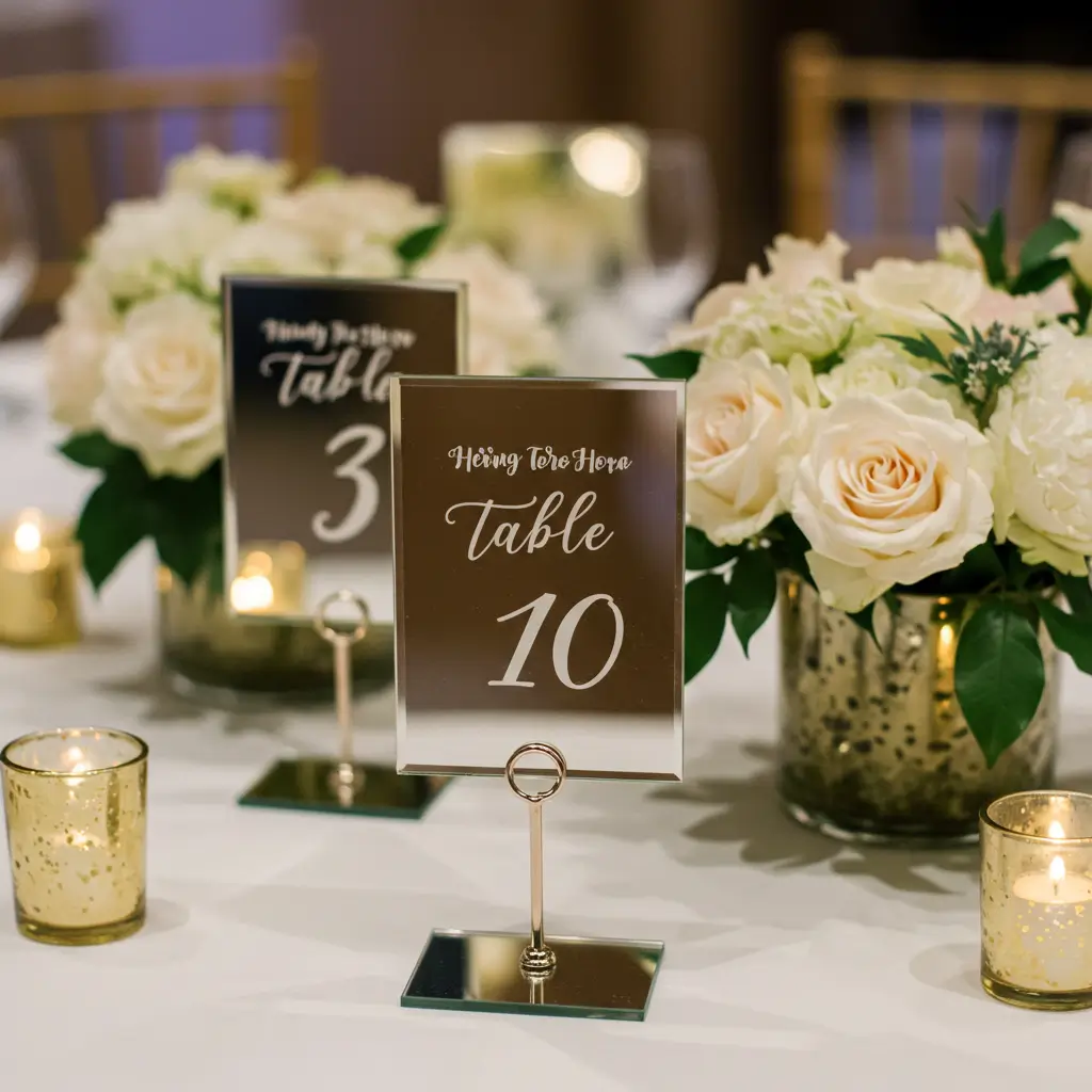 Chic Mirror Table Numbers