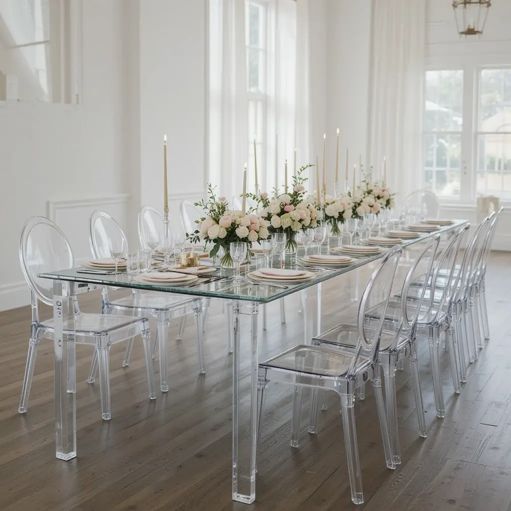 Clear Acrylic Chairs for a Floating Look