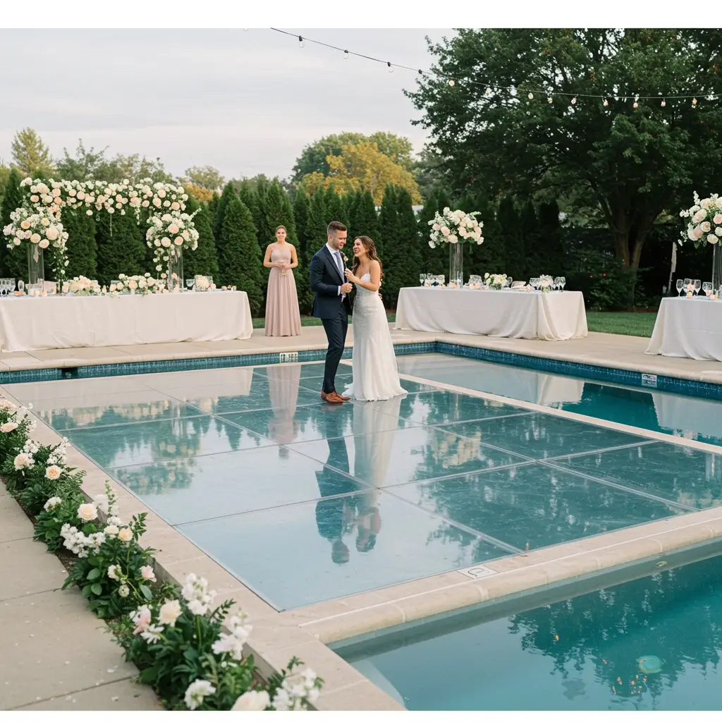 Clear Dance Floor Over Pool