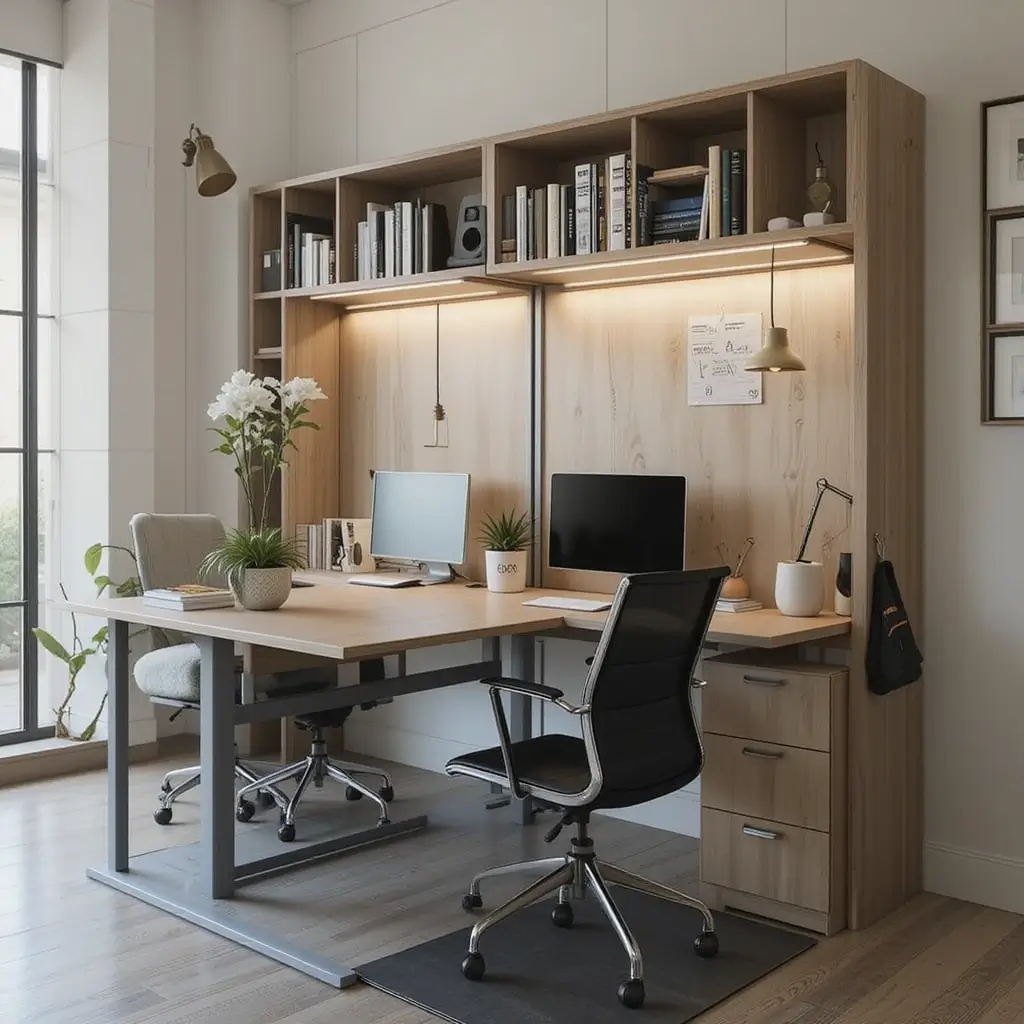Compact Desk with Foldable Features