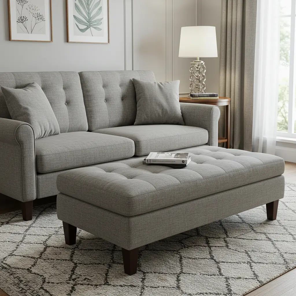 Compact Sofa with Patterned Fabric