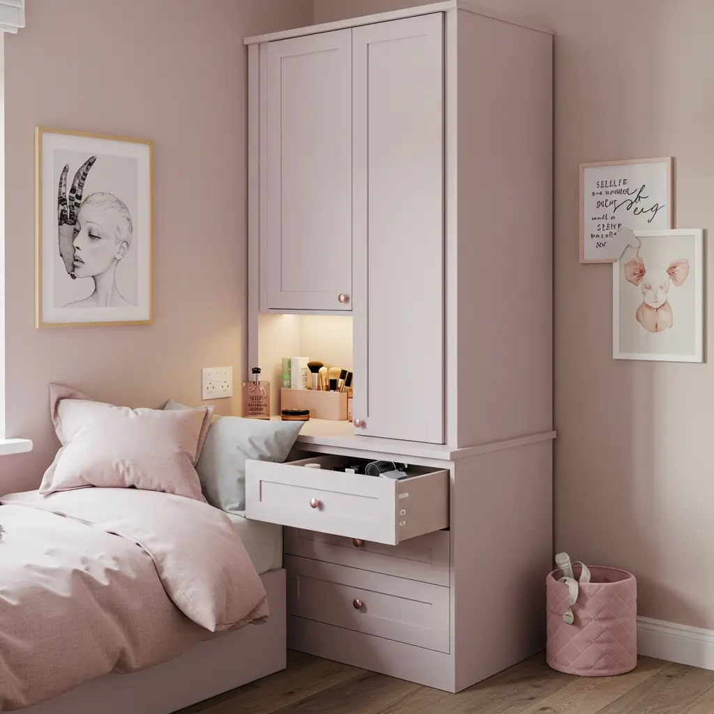 Cupboards with Built-In Vanity Sections