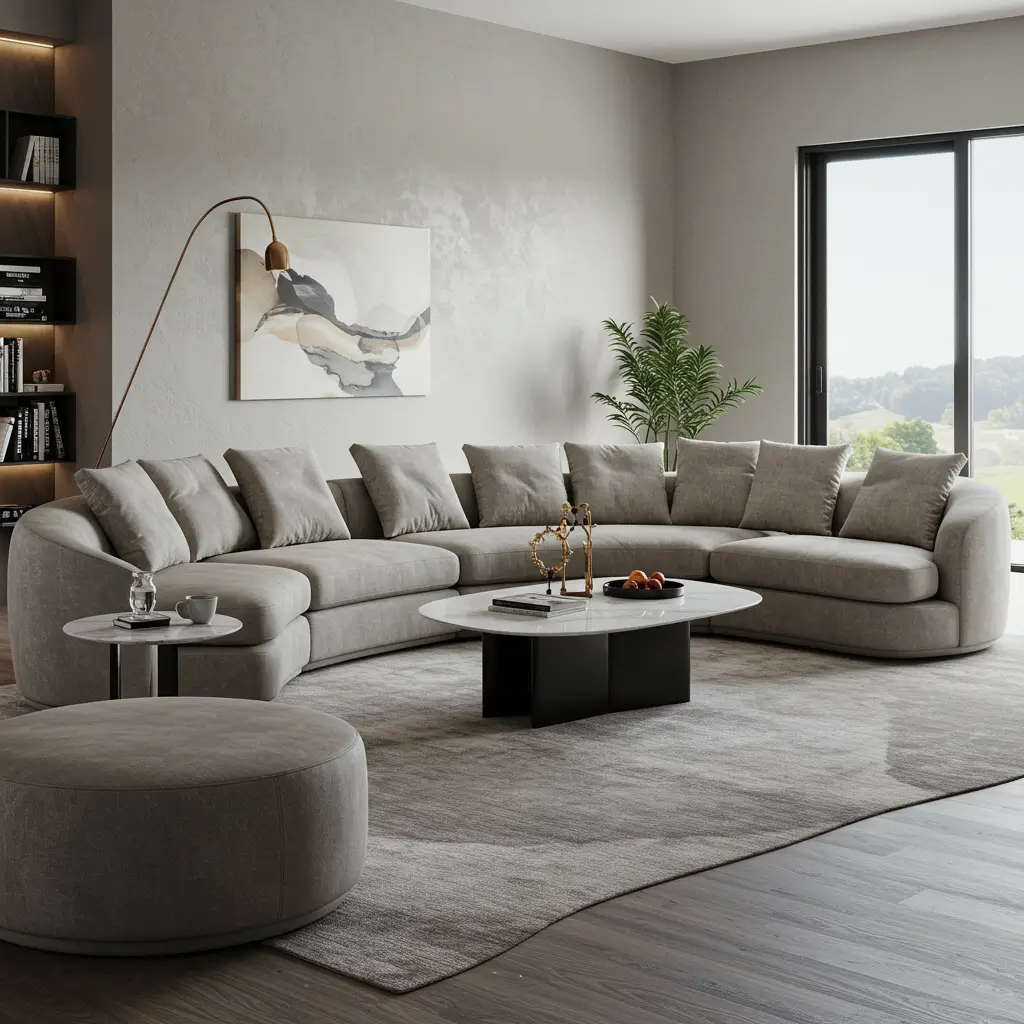 Curved L-Shaped Sofa for Flow