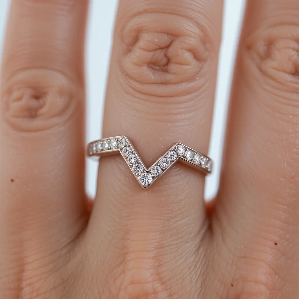 Diamond-Studded V-Shaped Ban
