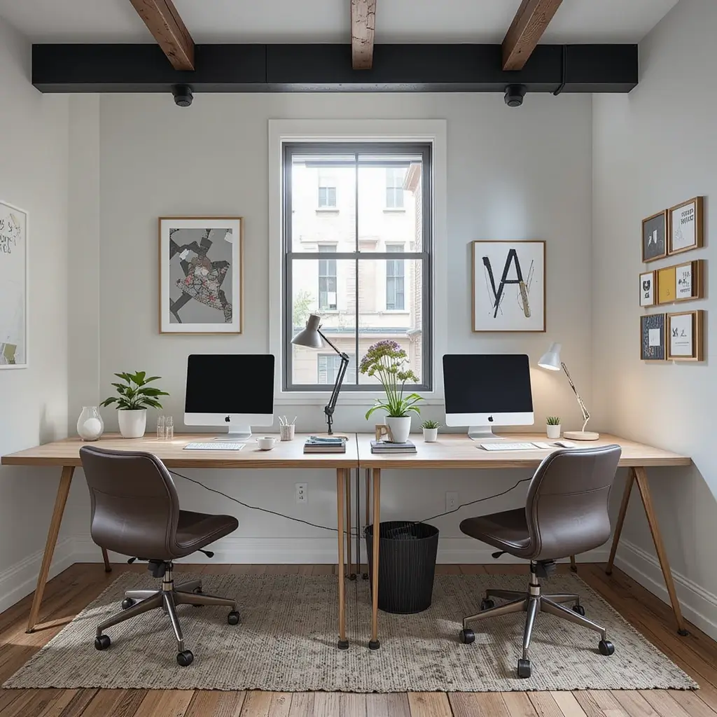 Double Desk Setup for Two