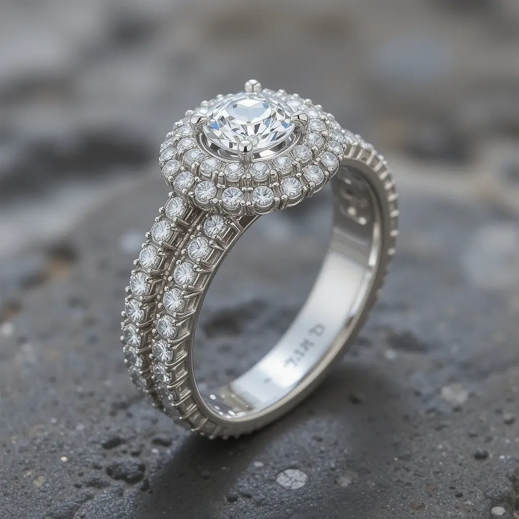 Double-Halo Wedding Bands