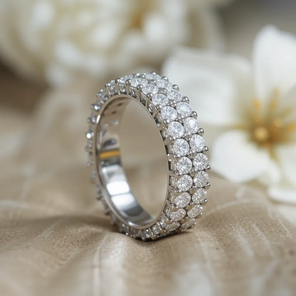 Double Row Diamond Band