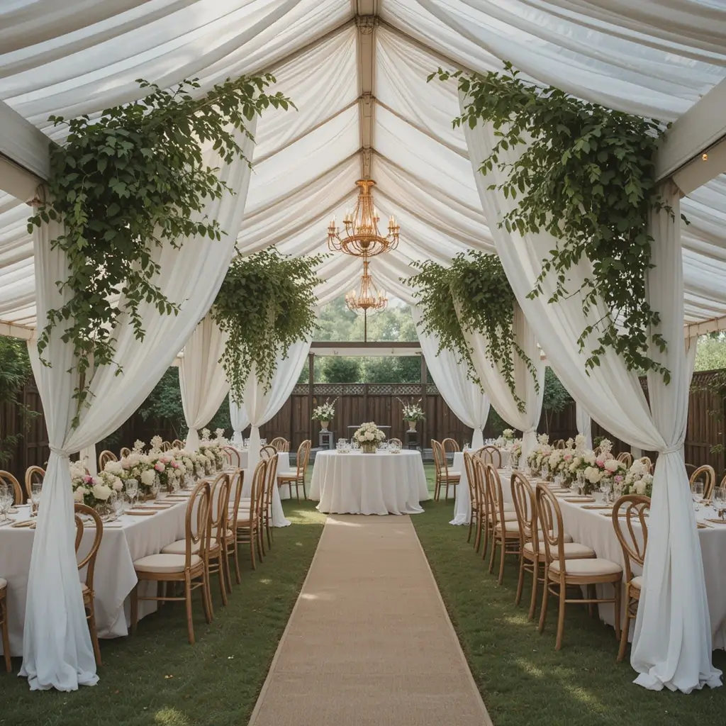 Draped White Linen Fabrics