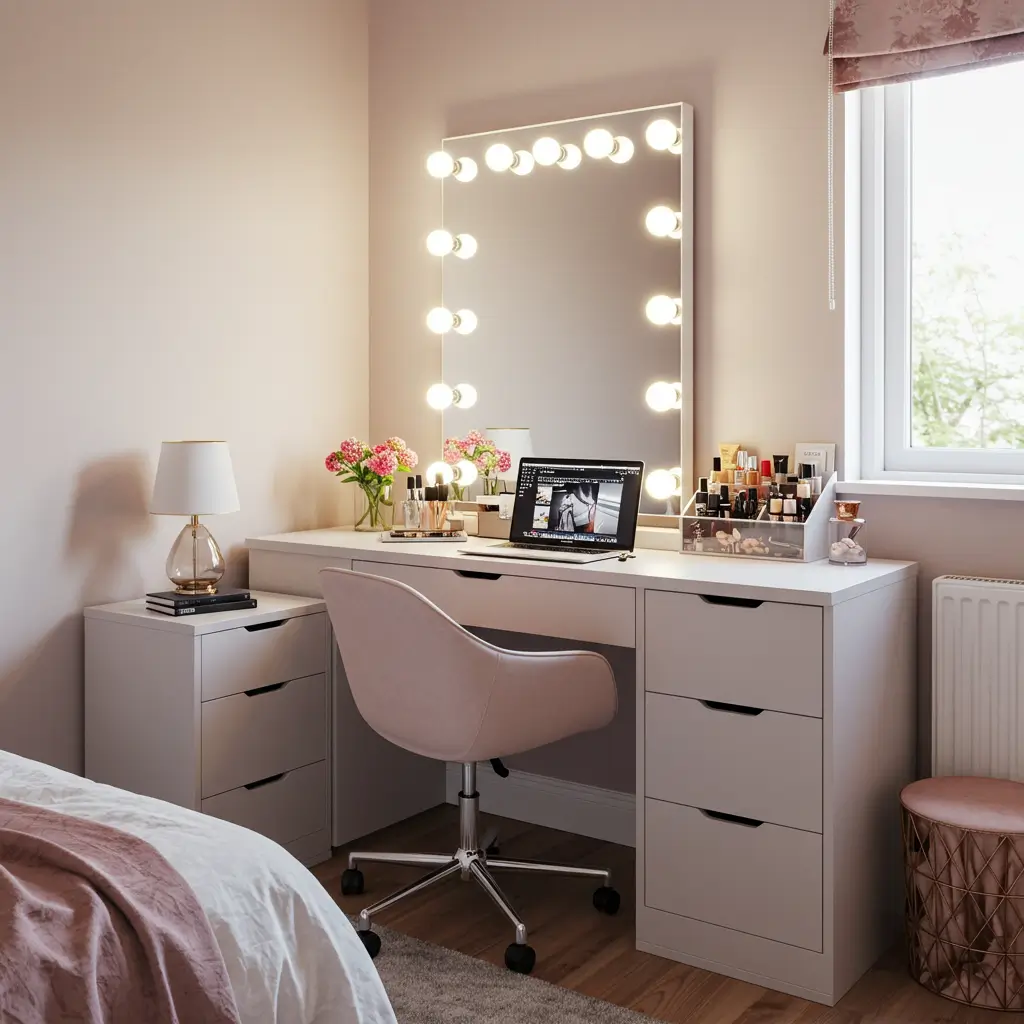 Dual-Purpose Vanity Desk