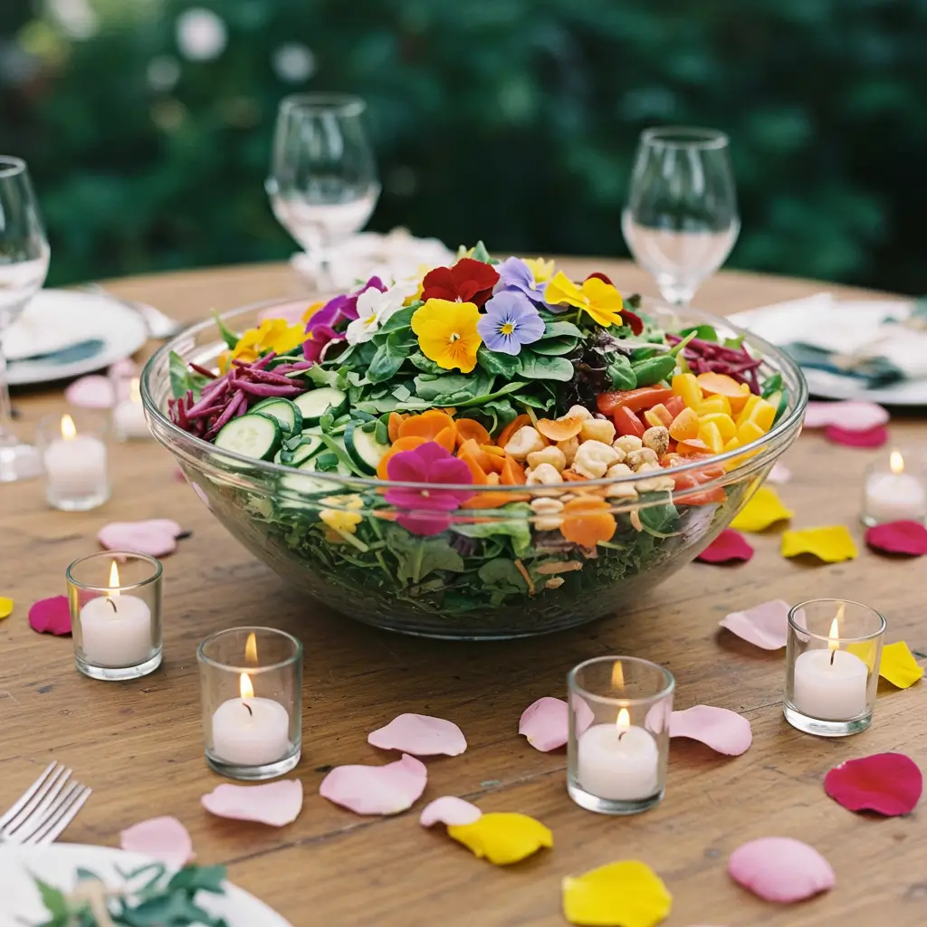 Edible Flower Salad Centerpiece