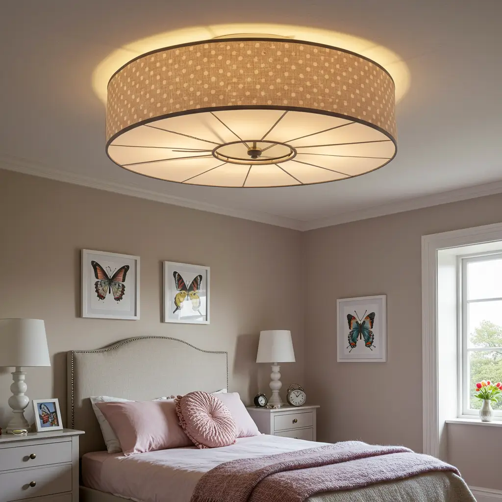 Fabric-Covered Ceiling Fixtures