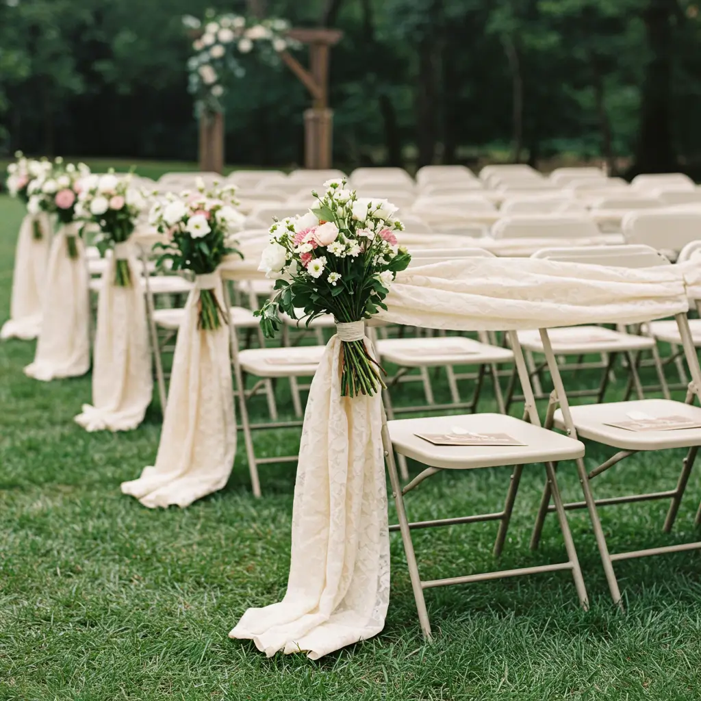 Fabric Draped Between Chairs