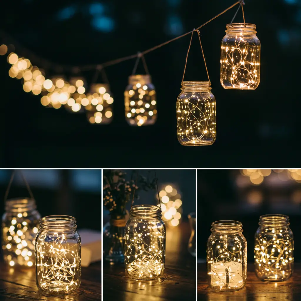 Fairy Light-Filled Jars