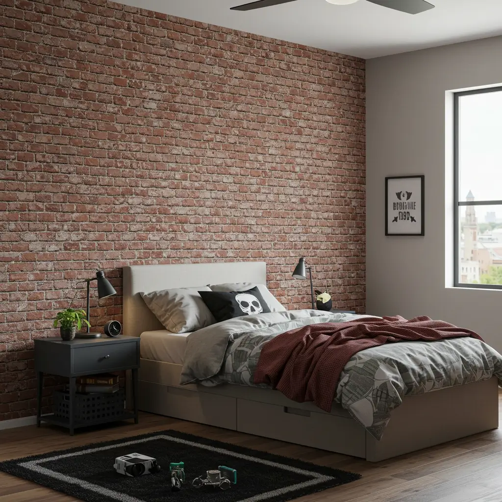 Faux Brick Peel-and-Stick Wallpaper