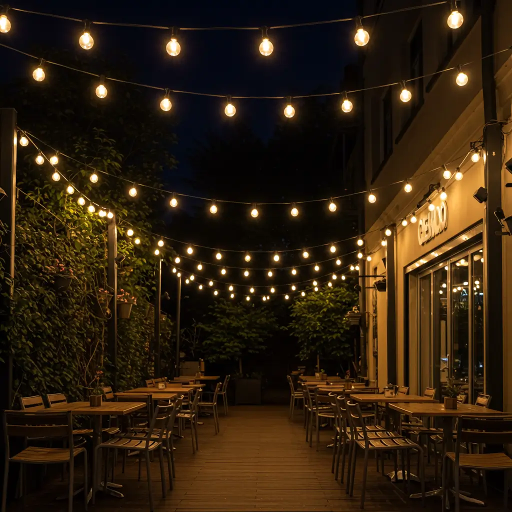 Festoon Lights with Colored Bulbs