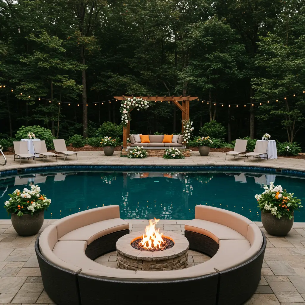 Fire Pit Near the Pool