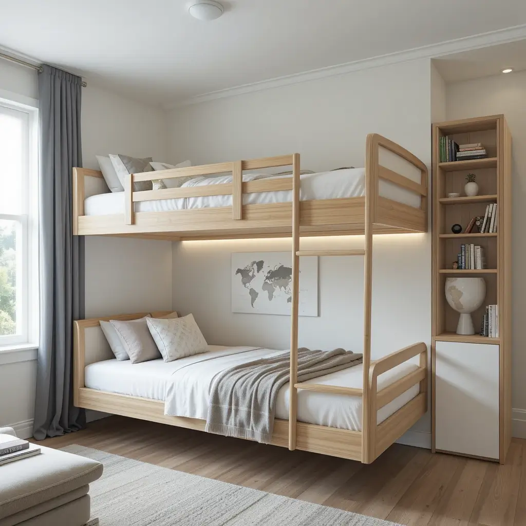 Floating Bunk Beds for a Modern Look