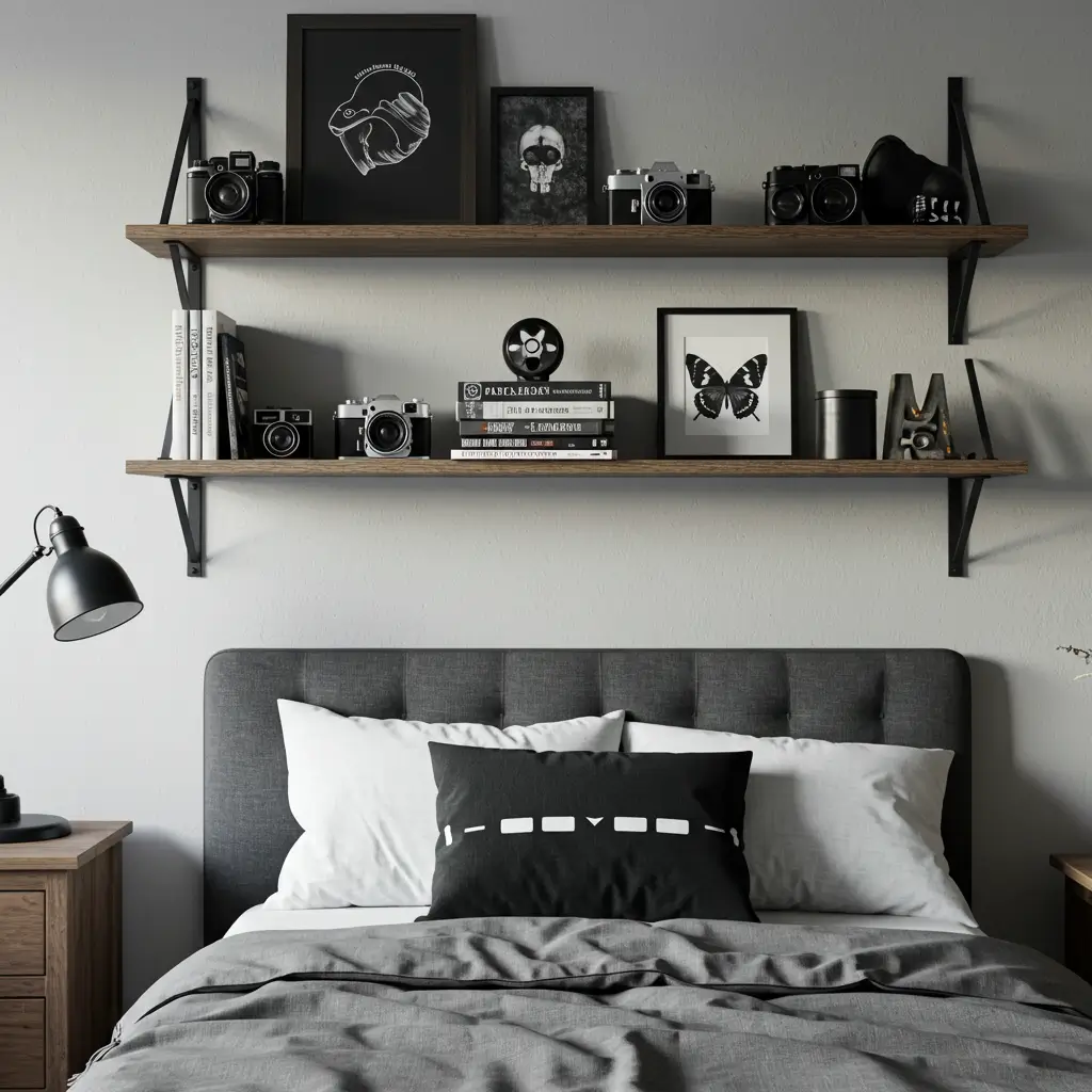 Floating Shelves with Minimalist Decor