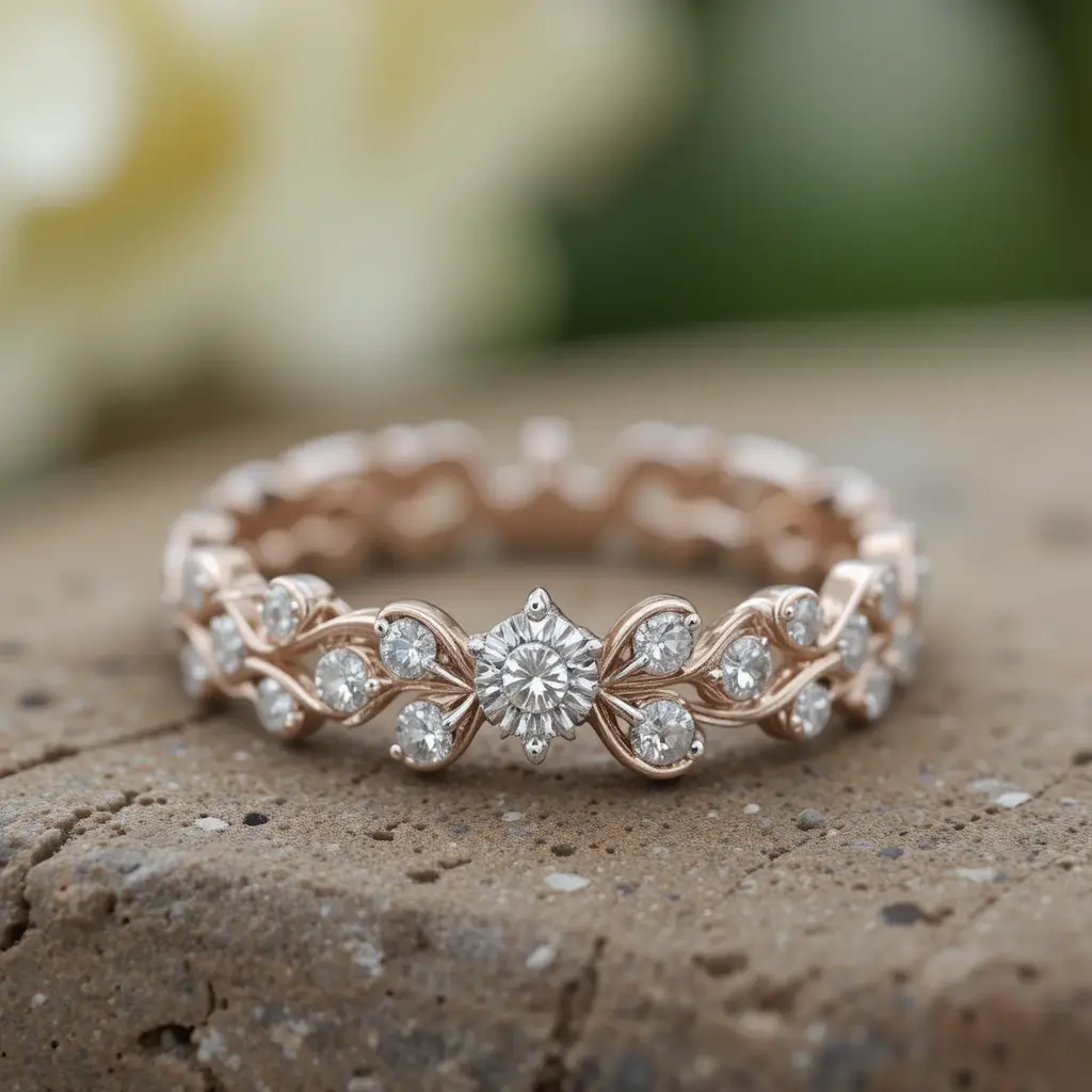 Floral-Inspired Diamond Band