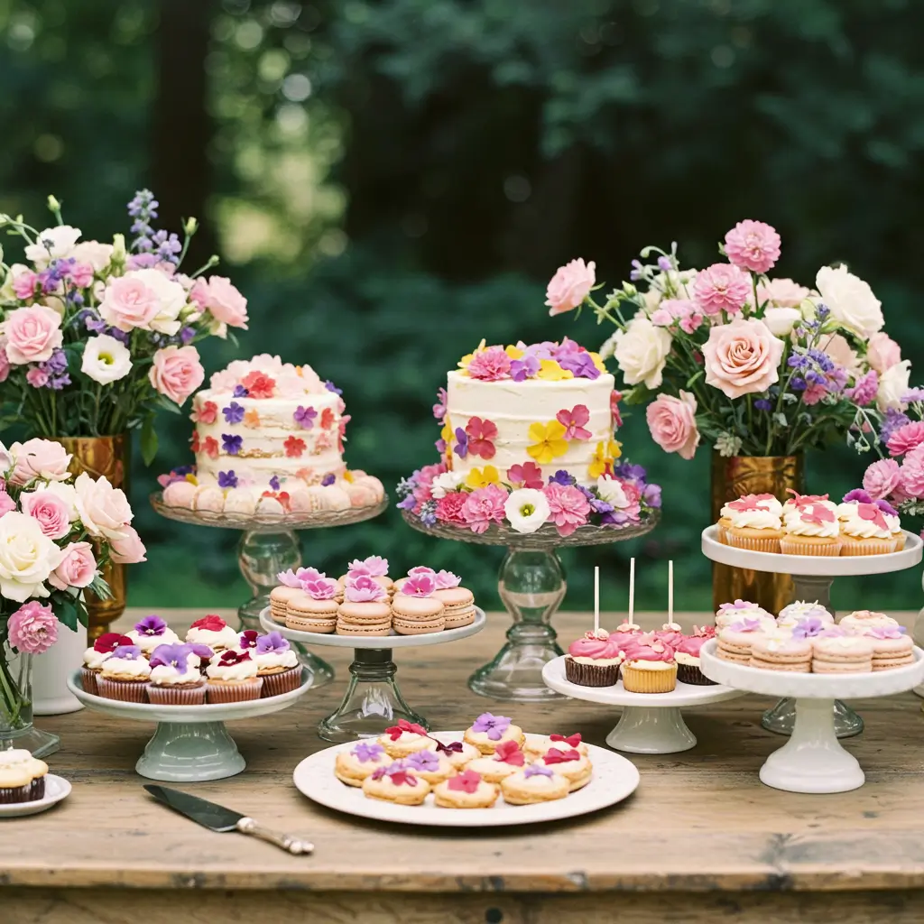 Flower-Infused Dessert Table