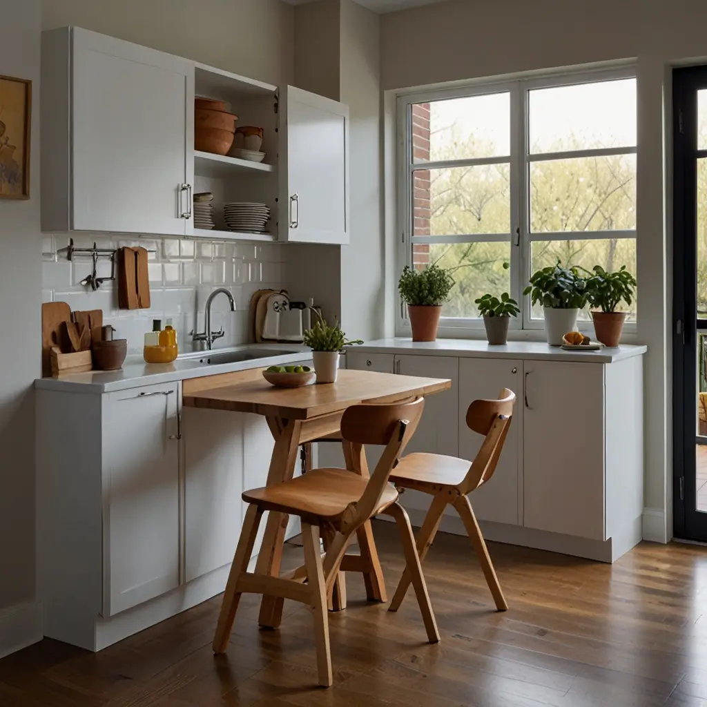 Fold-Down Dining Table