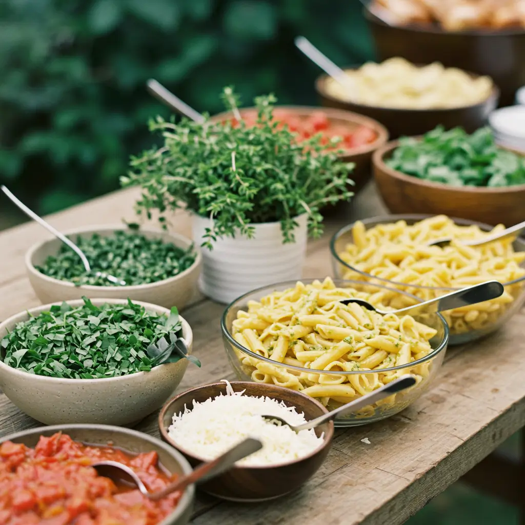 Fresh Pasta Table with Garden Herbs