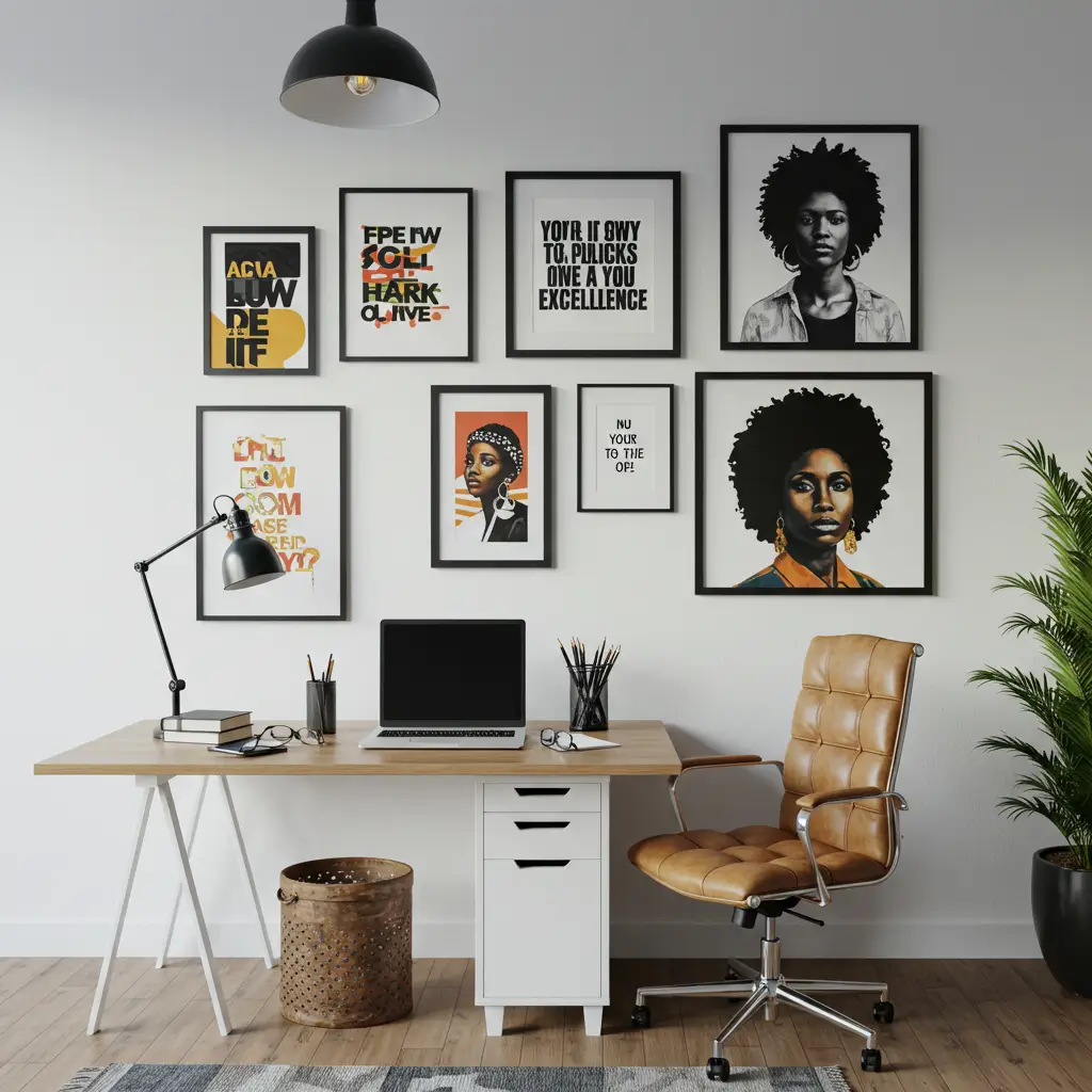 Gallery Wall of Black Art Excellence