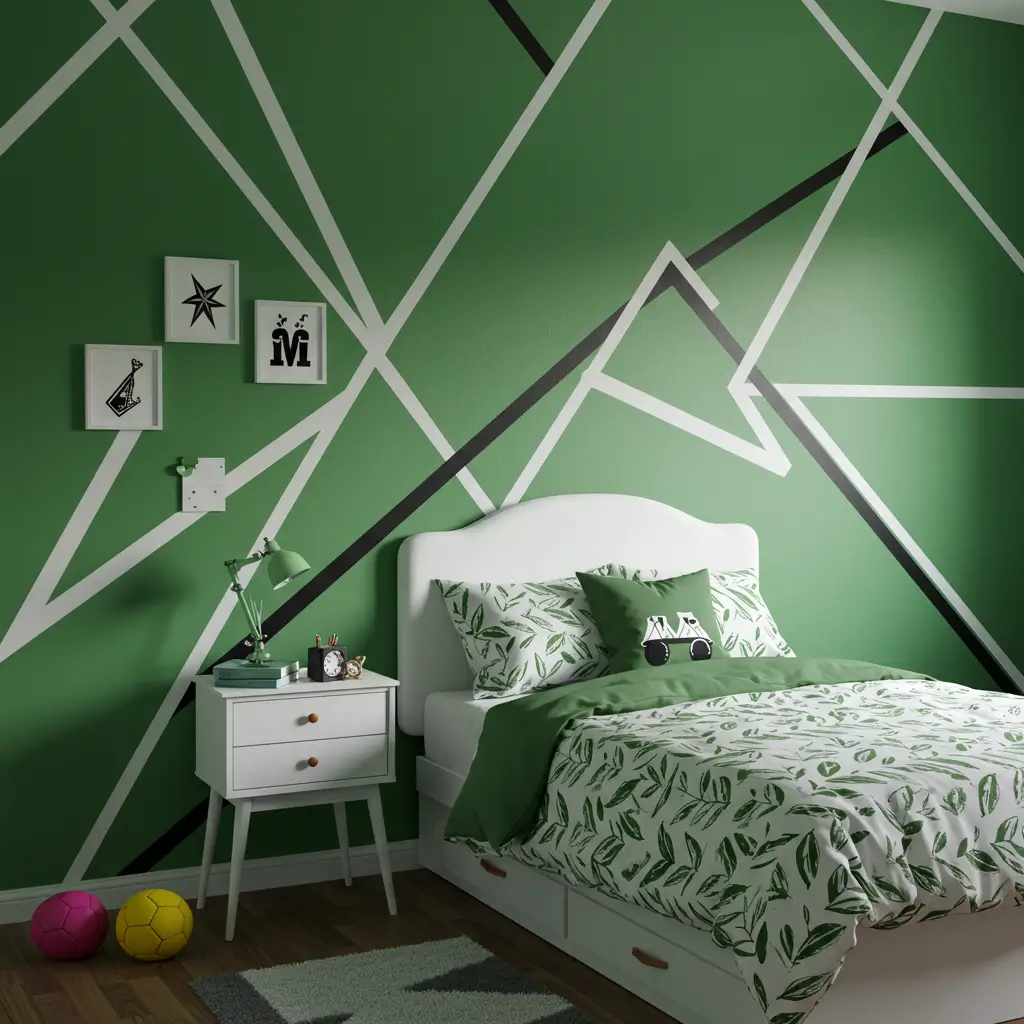 Geometric Patterns on Green Walls