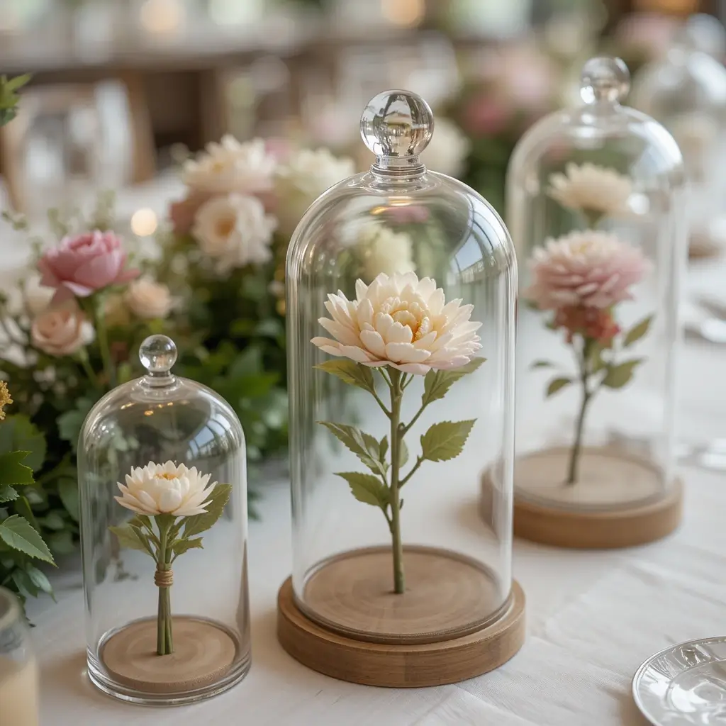 Glass Domes with Encased Florals