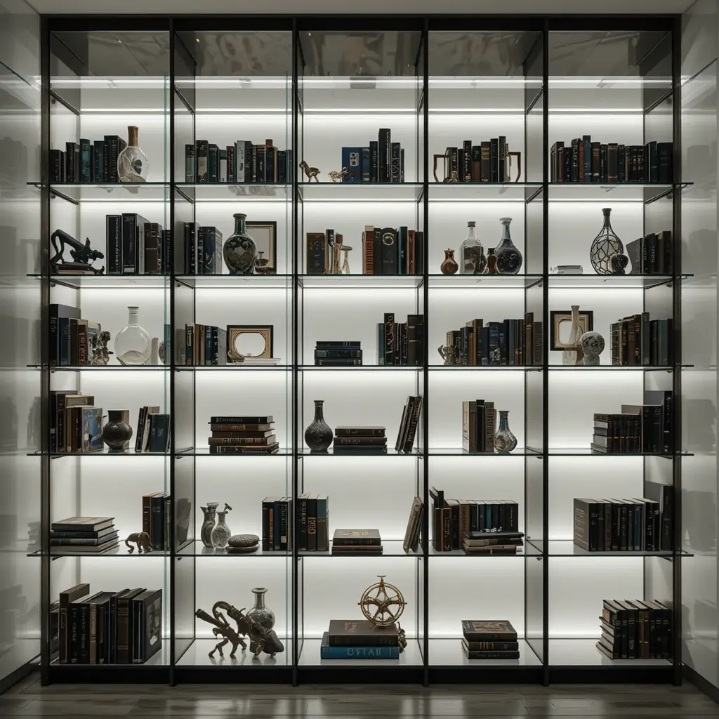 Glass Shelves with Embedded Lights