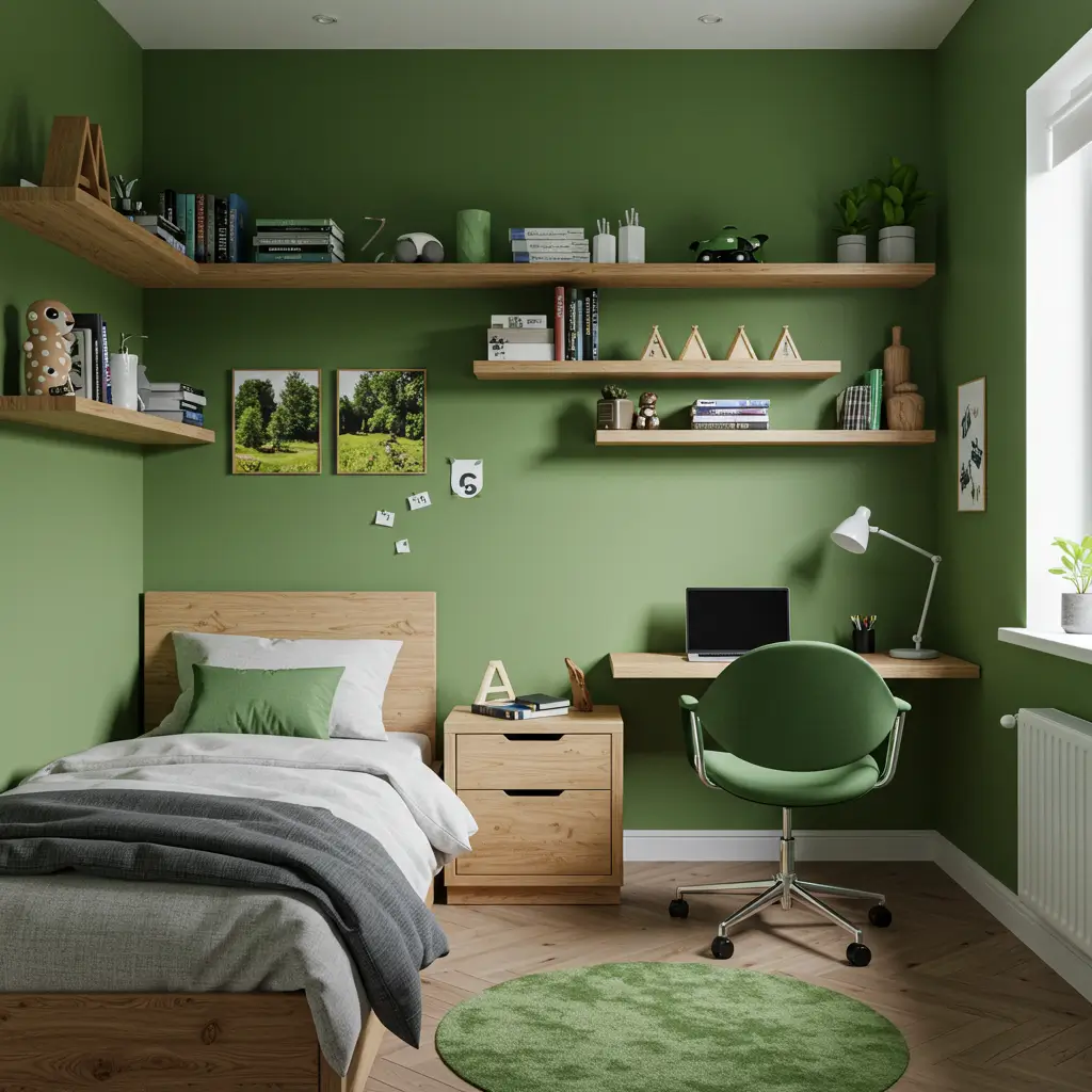  Grass Green and Natural Wood Combo