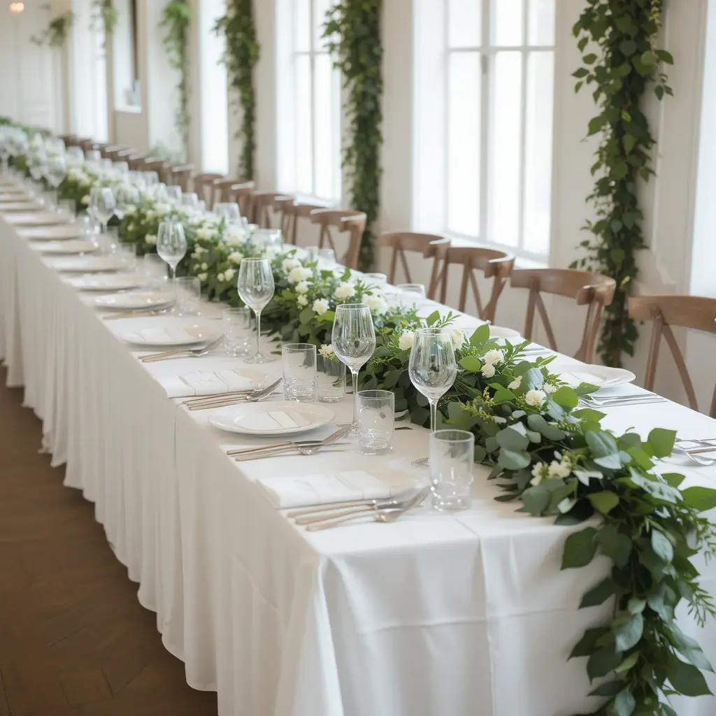 Greenery Garland Along the Table