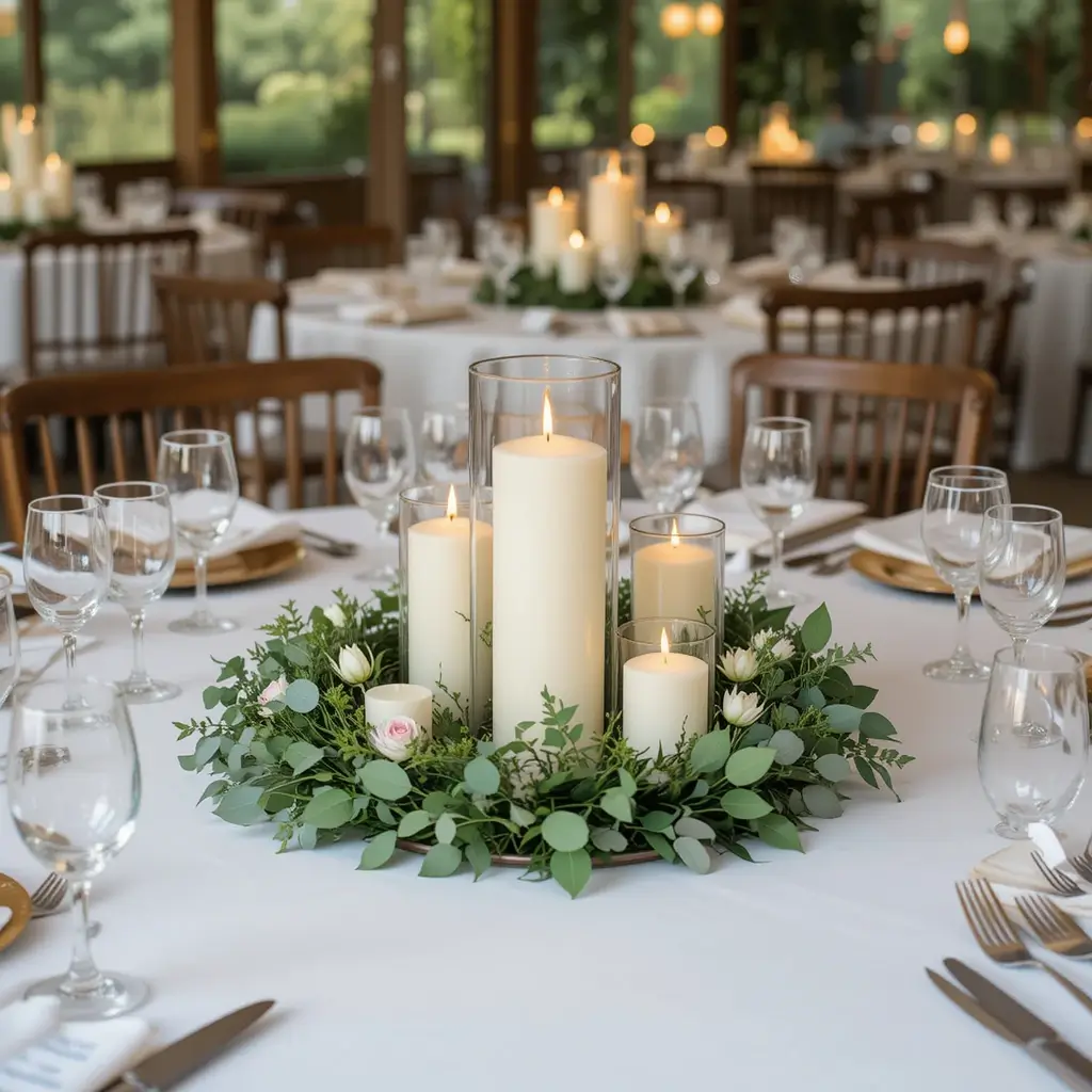 Greenery Wreaths with Center Candles