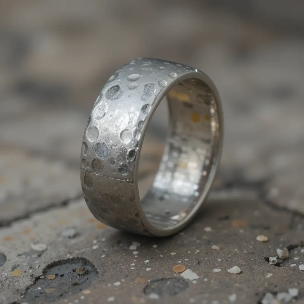 Hammered Texture Wedding Band