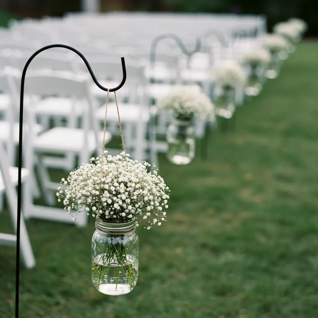 Hanging Mason Jar Bouquets